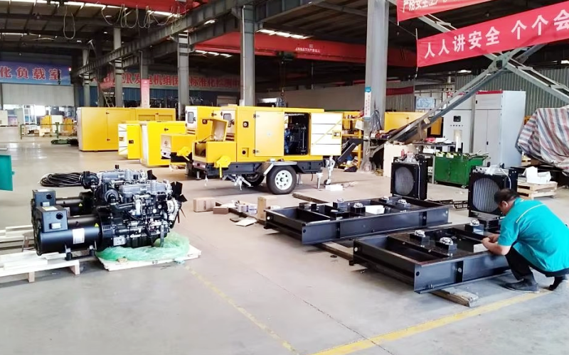 柴油發機電組挪動拖車拆卸車間.png
